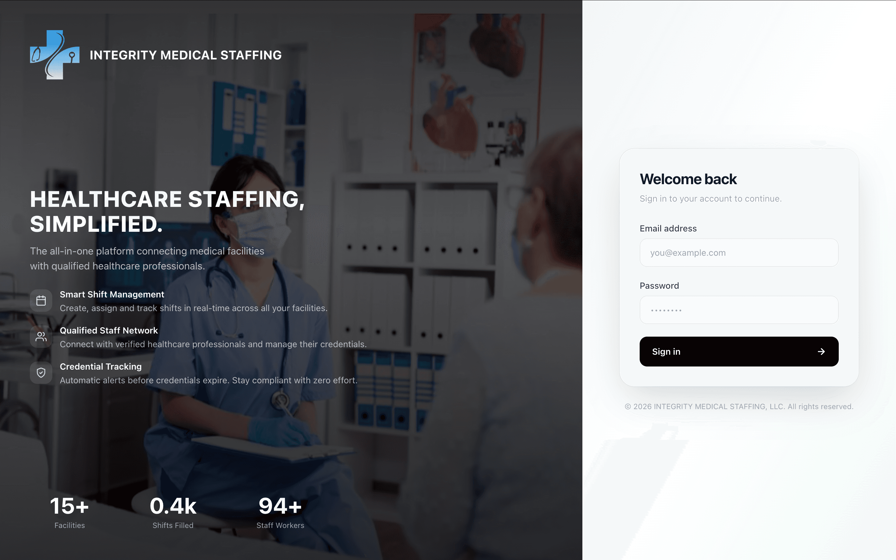 Medical Staffing Platform Login